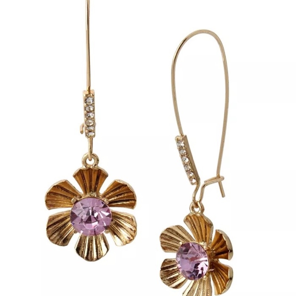 BETSEY JOHNSON Flower Dangle Earrings